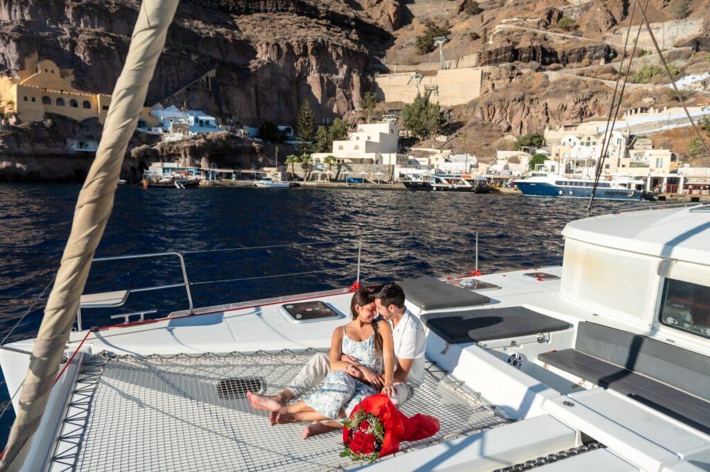 santorini catamaran proposal reviews
