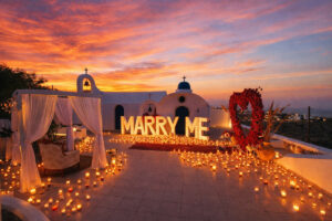 blue dome proposal Santorini